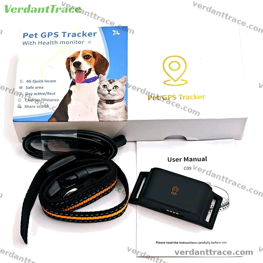 4G Pet GPS Tracker Smart Wearable Collar for Dogs Cats Real-Time GPS Wi-Fi Location Tracking IP67 Waterproof  No subscription