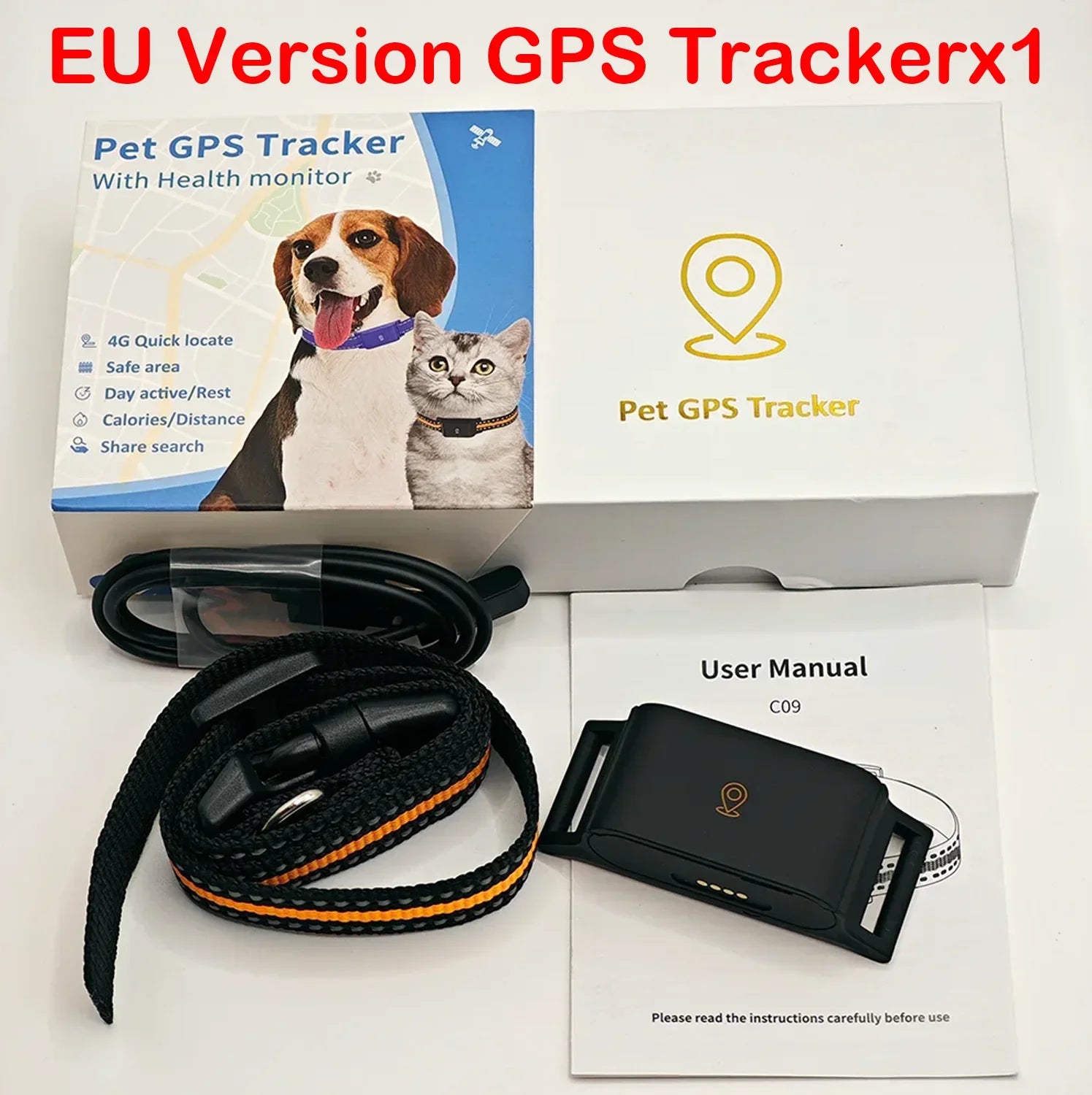 4G Pet GPS Tracker Smart Wearable Collar for Dogs Cats Real-Time GPS Wi-Fi Location Tracking IP67 Waterproof  No subscription