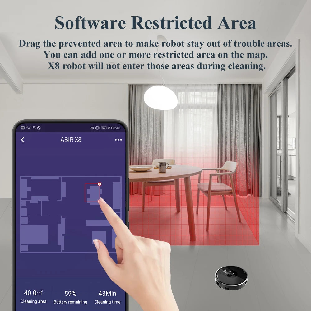 Smart Robot Vacuum Cleaner ,Laser System, Multiple Floors Maps, Zone Cleaning, Restricted Area Setting for Home Carpet Cleaning
