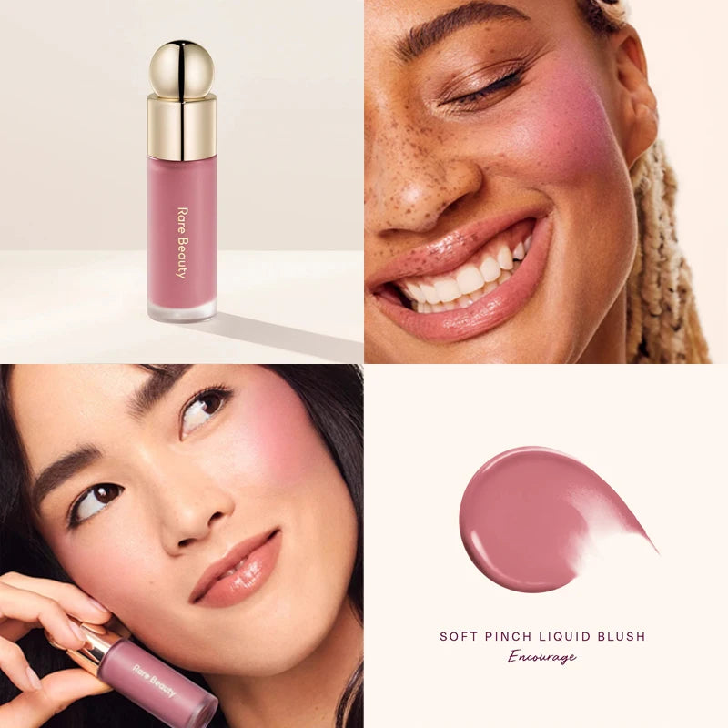 Rare Beauty Soft Pinch Dewy Liquid Blush Lightweight and Smooth Lipstick Long-lasting Gloss Rouge Pearlescent Highlight Makeup