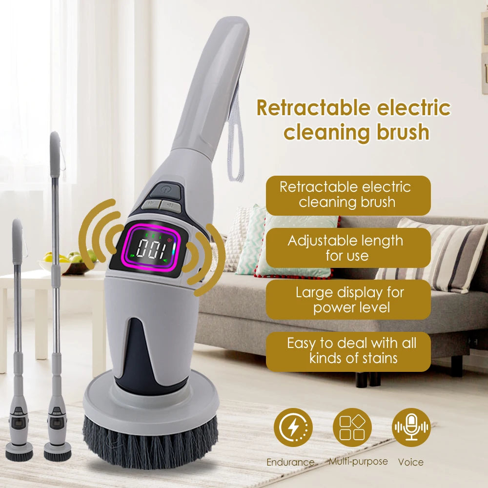 Electric Cleaning Brush Cordless Handheld Shower Scrubber Spin Cleaner Multifunctional Cleaner with 10PCS Heads Bathroom Kitchen