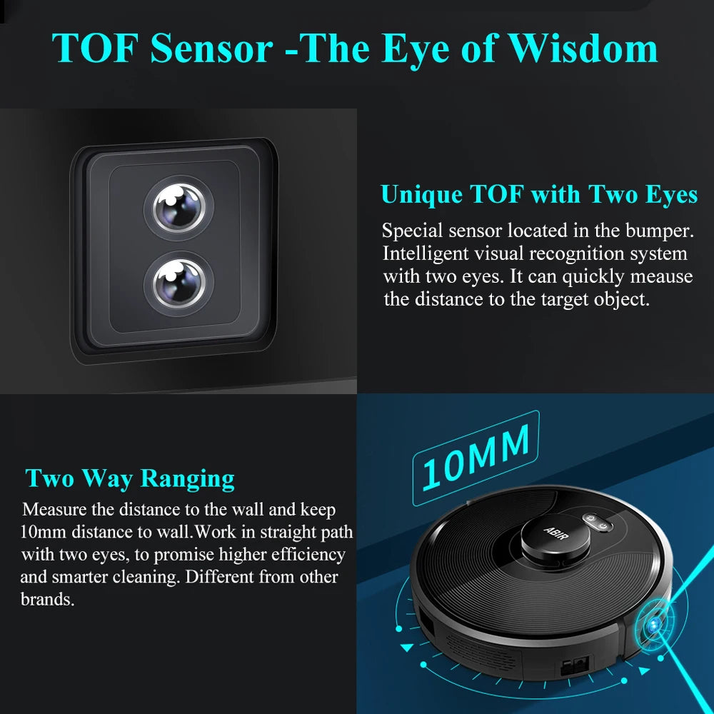 Smart Robot Vacuum Cleaner ,Laser System, Multiple Floors Maps, Zone Cleaning, Restricted Area Setting for Home Carpet Cleaning