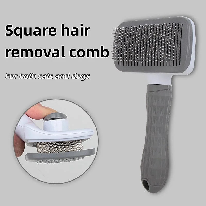 Self Cleaning Pet Hair Remover Brush Dog Cat Grooming Comb Efficient Dematting Tool Removes Loose Fur for Pets Daily Care