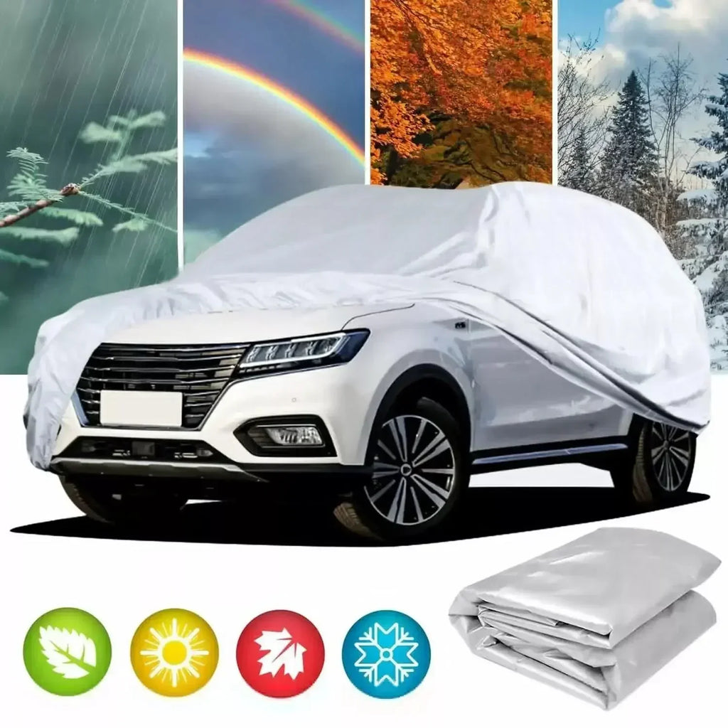 Car Cover Protection Outdoor Exterior Sun Snow UV Winter Summer SUV Sedan Auto Sunshade Dustproof Waterproof Black Silver