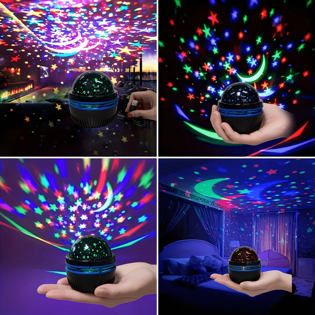 USB Star Moon Projector Night Light Projection Lamp Bedroom Room Lighting Lamp for Home Theater KTV Atmosphere Decor