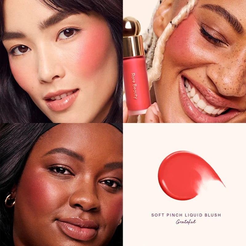 Rare Beauty Soft Pinch Dewy Liquid Blush Lightweight and Smooth Lipstick Long-lasting Gloss Rouge Pearlescent Highlight Makeup