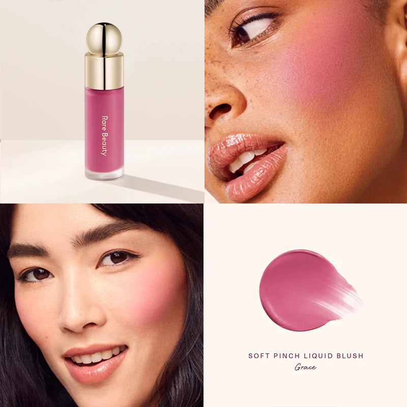 Rare Beauty Soft Pinch Dewy Liquid Blush Lightweight and Smooth Lipstick Long-lasting Gloss Rouge Pearlescent Highlight Makeup