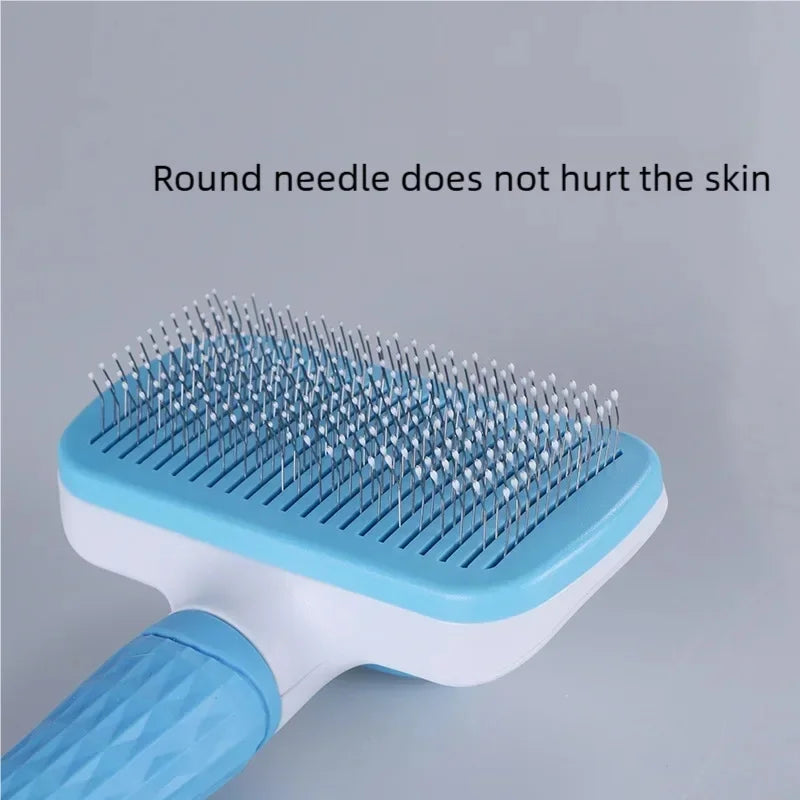 Self Cleaning Pet Hair Remover Brush Dog Cat Grooming Comb Efficient Dematting Tool Removes Loose Fur for Pets Daily Care