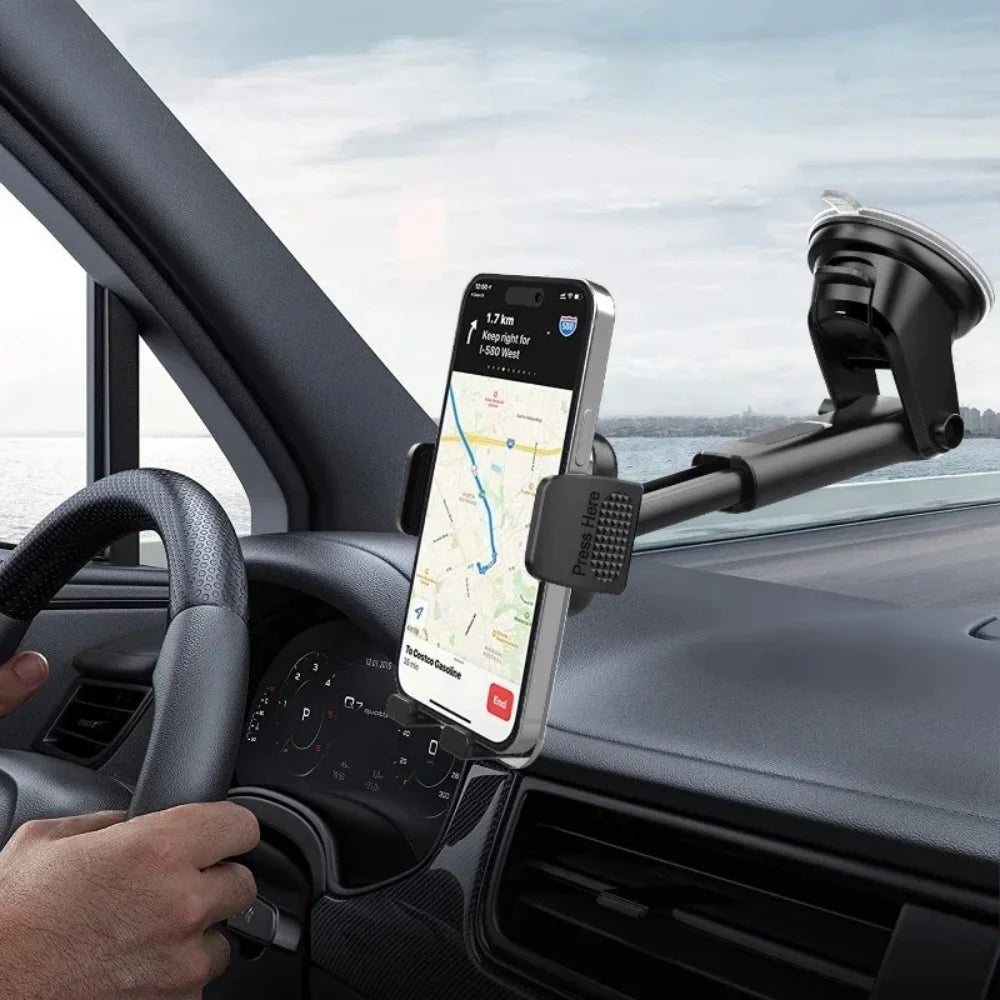 Car Cell Phone Holder 4.7-7 Inch Acrylic Clip Stand Car Mount for Dashboard Windshield Auto Accessories Support Phone Bracket