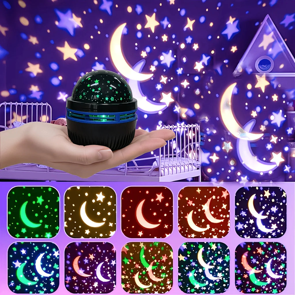 USB Star Moon Projector Night Light Projection Lamp Bedroom Room Lighting Lamp for Home Theater KTV Atmosphere Decor