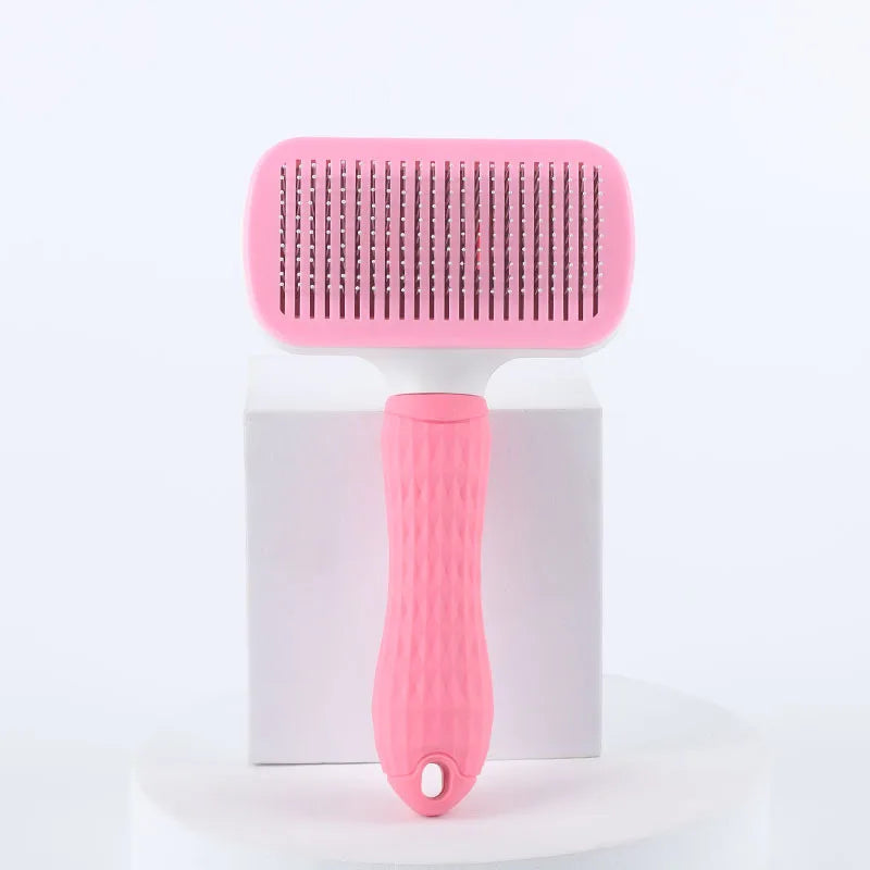 Self Cleaning Pet Hair Remover Brush Dog Cat Grooming Comb Efficient Dematting Tool Removes Loose Fur for Pets Daily Care