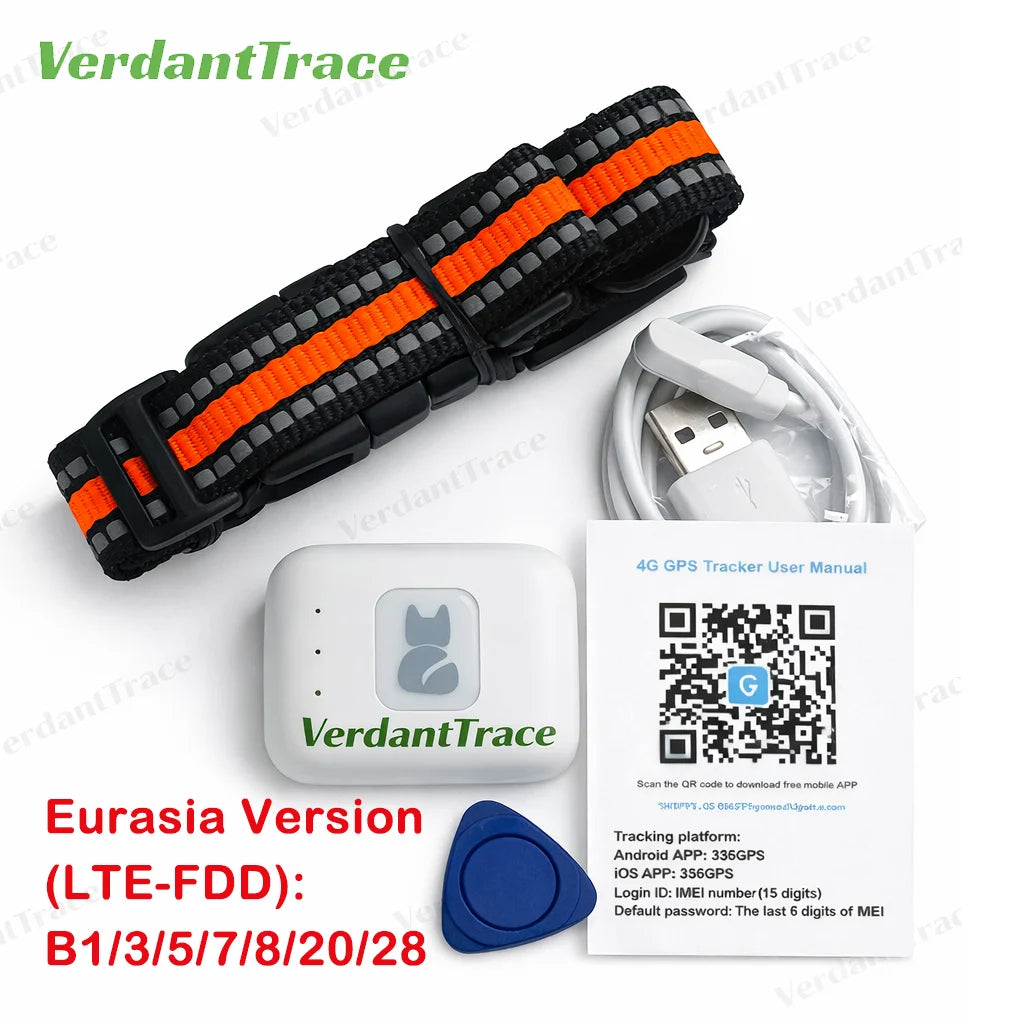 4G Pet GPS Tracker Smart Wearable Collar for Dogs Cats Real-Time GPS Wi-Fi Location Tracking IP67 Waterproof  No subscription