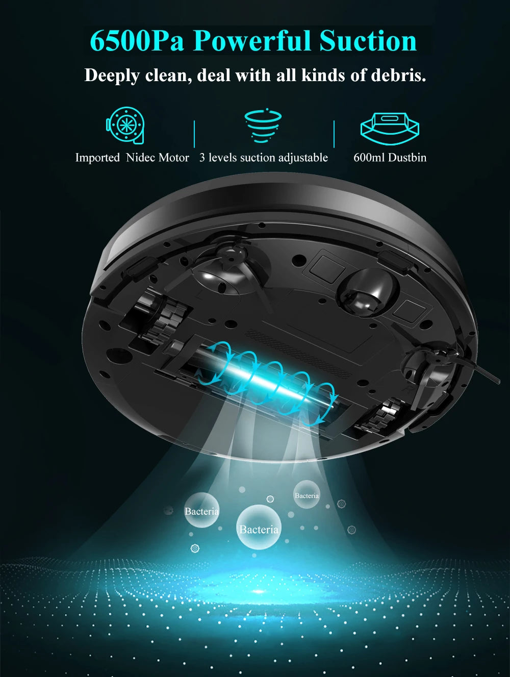 Smart Robot Vacuum Cleaner ,Laser System, Multiple Floors Maps, Zone Cleaning, Restricted Area Setting for Home Carpet Cleaning