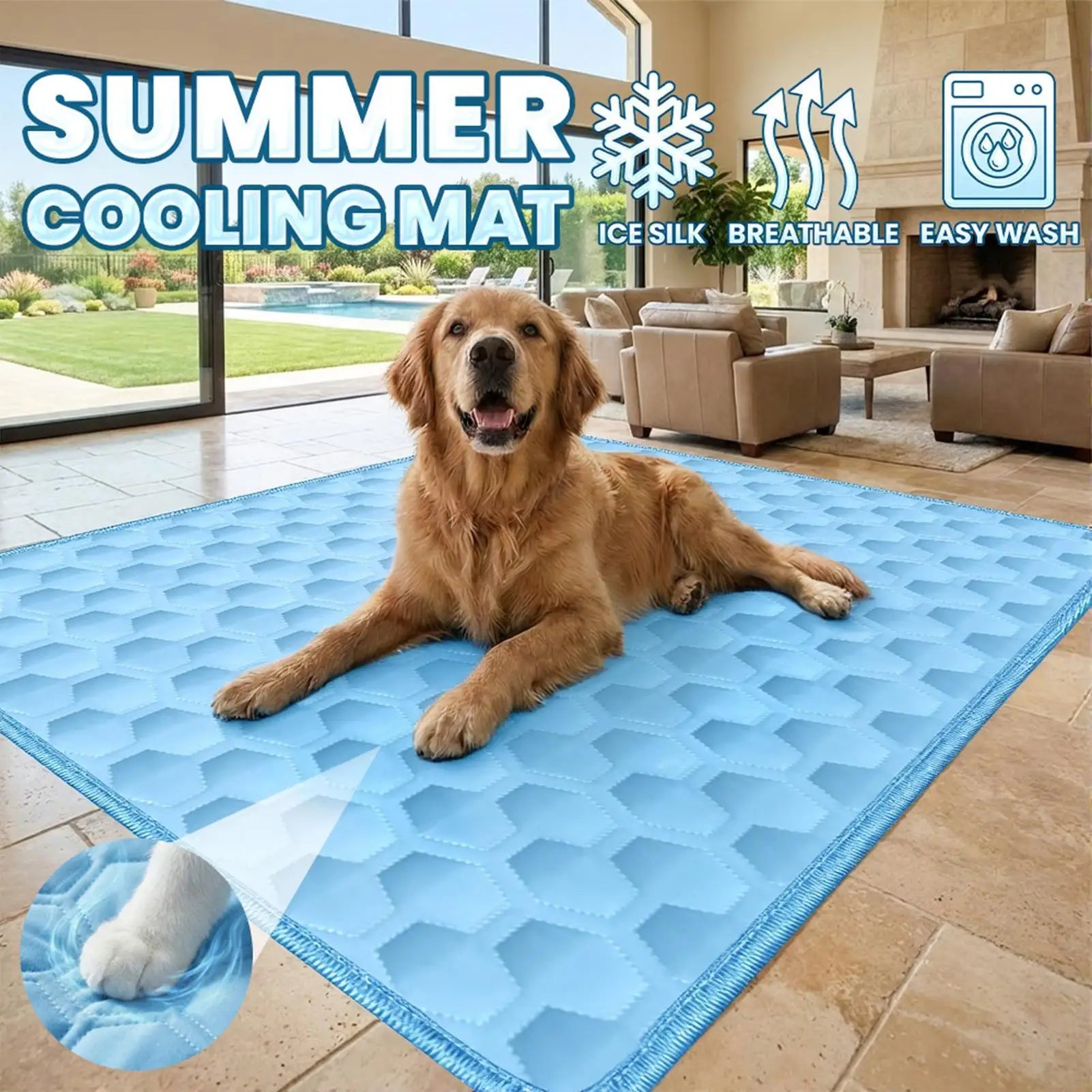 Pet Cooling Mat Summer Dog Cold Bed Extra Large For Small Big Dogs Pet Accessories Cat Durable Blanket Sofa Cat Ice Pad Blanket