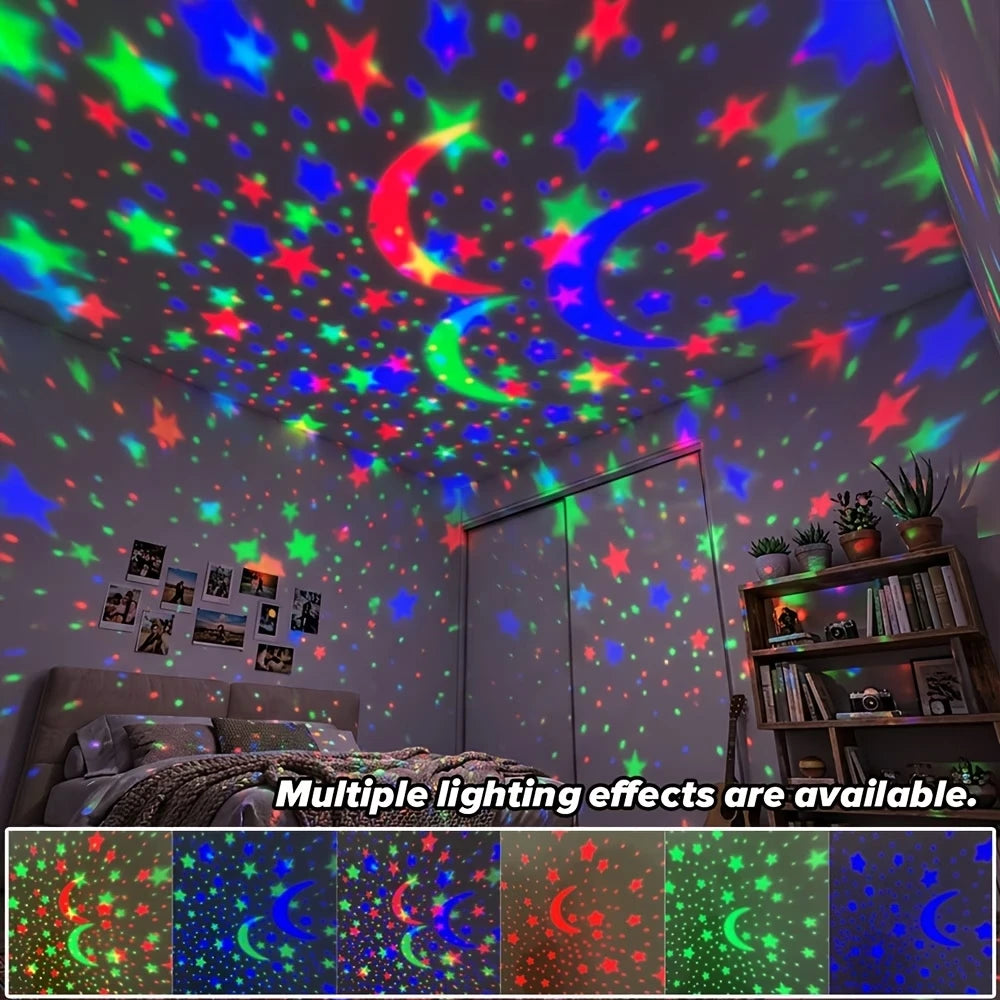 USB Star Moon Projector Night Light Projection Lamp Bedroom Room Lighting Lamp for Home Theater KTV Atmosphere Decor