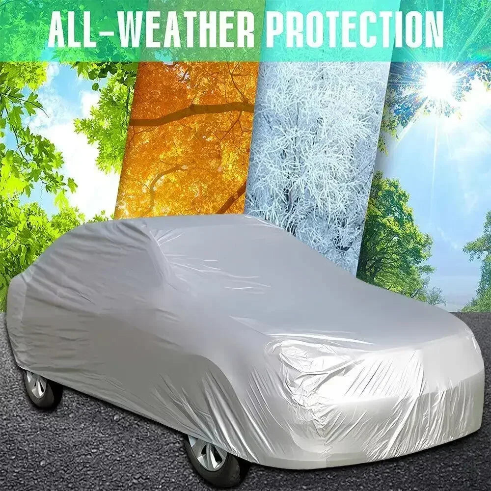 Car Cover Protection Outdoor Exterior Sun Snow UV Winter Summer SUV Sedan Auto Sunshade Dustproof Waterproof Black Silver