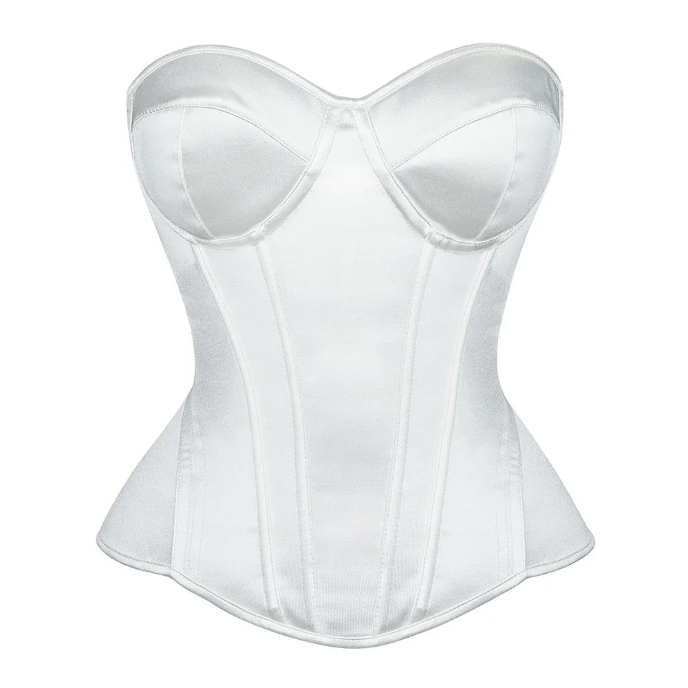 Black Corset Tops Women Victorian Lace Up Overbust Bustiers Sleeveless Gothic Body Shaper Padded Cup Corselet Streetwear