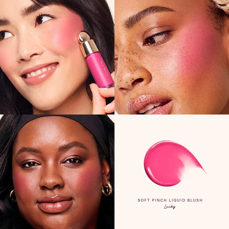 Rare Beauty Soft Pinch Dewy Liquid Blush Lightweight and Smooth Lipstick Long-lasting Gloss Rouge Pearlescent Highlight Makeup