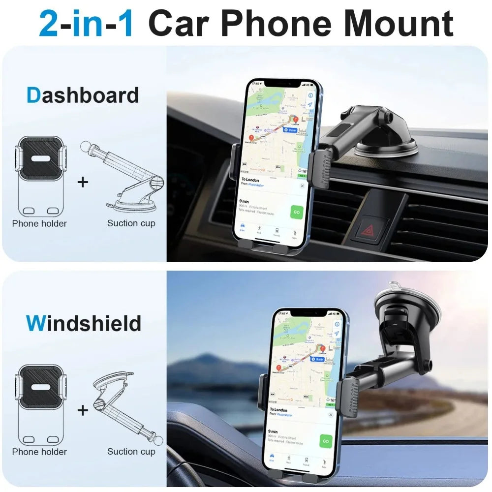 Car Cell Phone Holder 4.7-7 Inch Acrylic Clip Stand Car Mount for Dashboard Windshield Auto Accessories Support Phone Bracket
