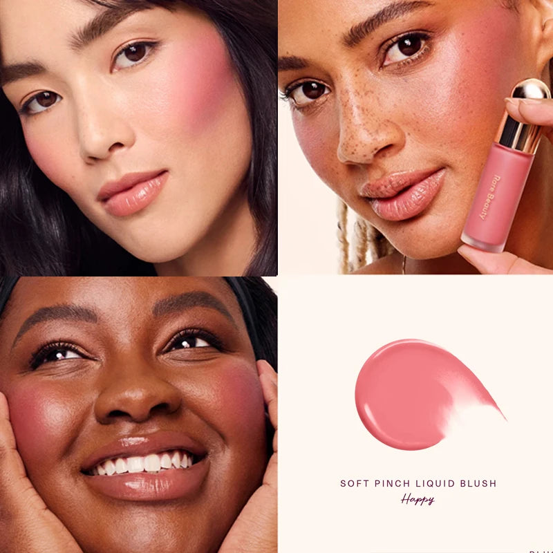 Rare Beauty Soft Pinch Dewy Liquid Blush Lightweight and Smooth Lipstick Long-lasting Gloss Rouge Pearlescent Highlight Makeup