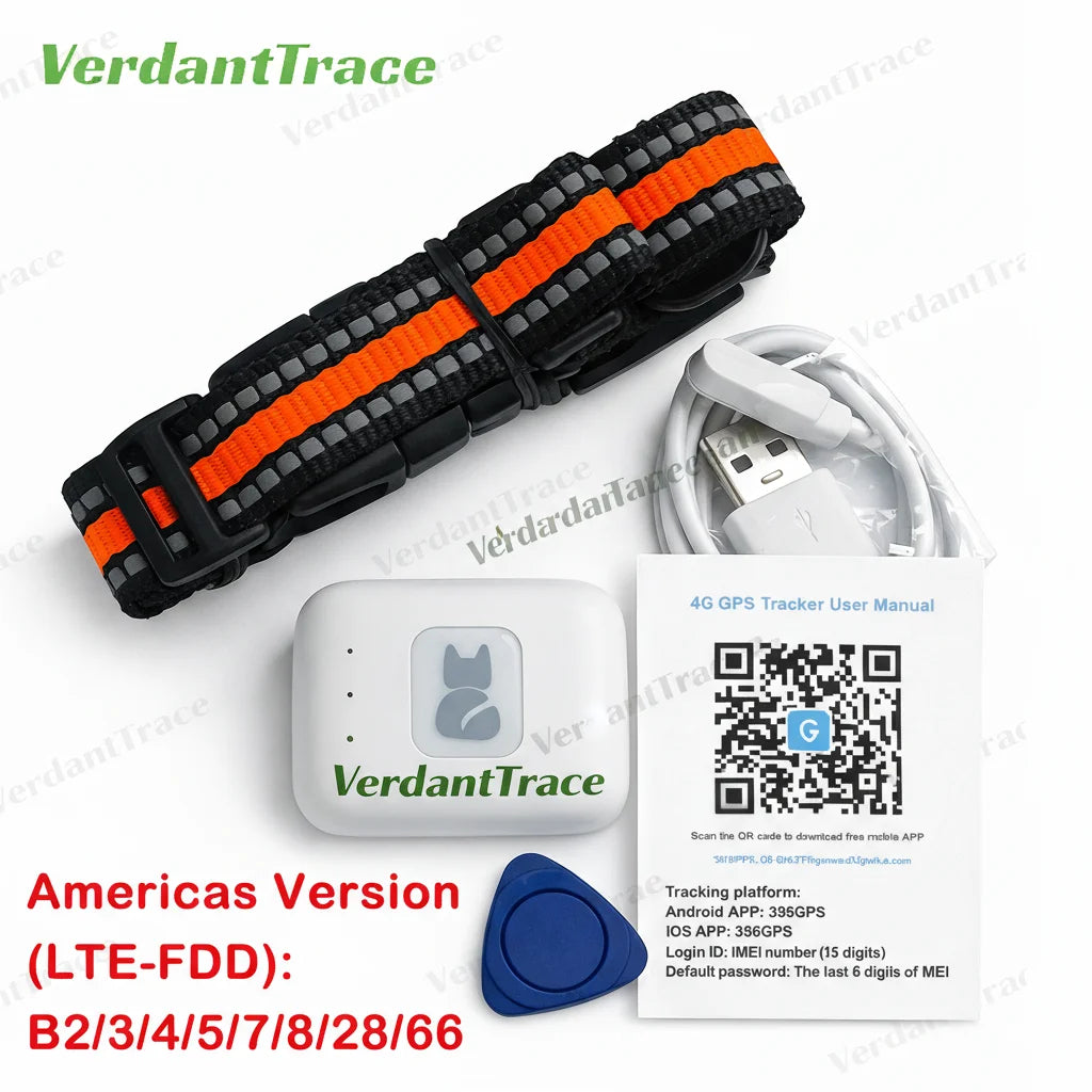 4G Pet GPS Tracker Smart Wearable Collar for Dogs Cats Real-Time GPS Wi-Fi Location Tracking IP67 Waterproof  No subscription