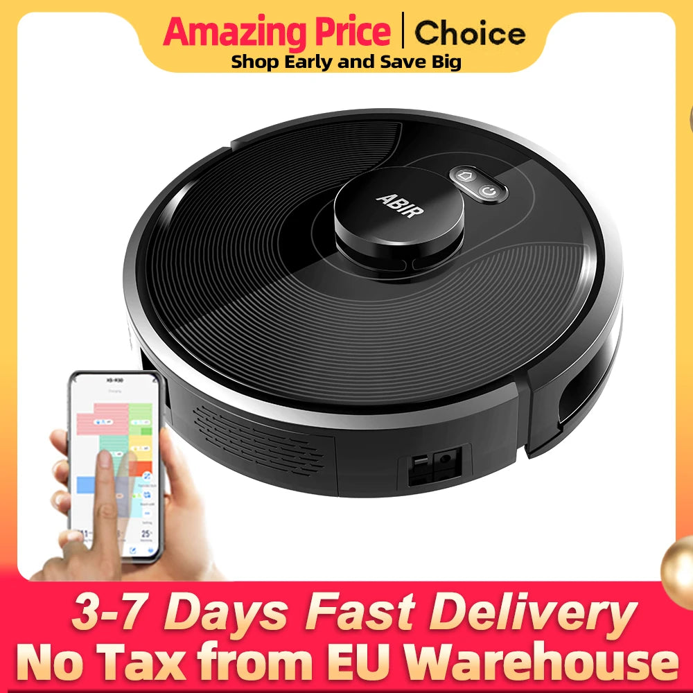 Smart Robot Vacuum Cleaner ,Laser System, Multiple Floors Maps, Zone Cleaning, Restricted Area Setting for Home Carpet Cleaning