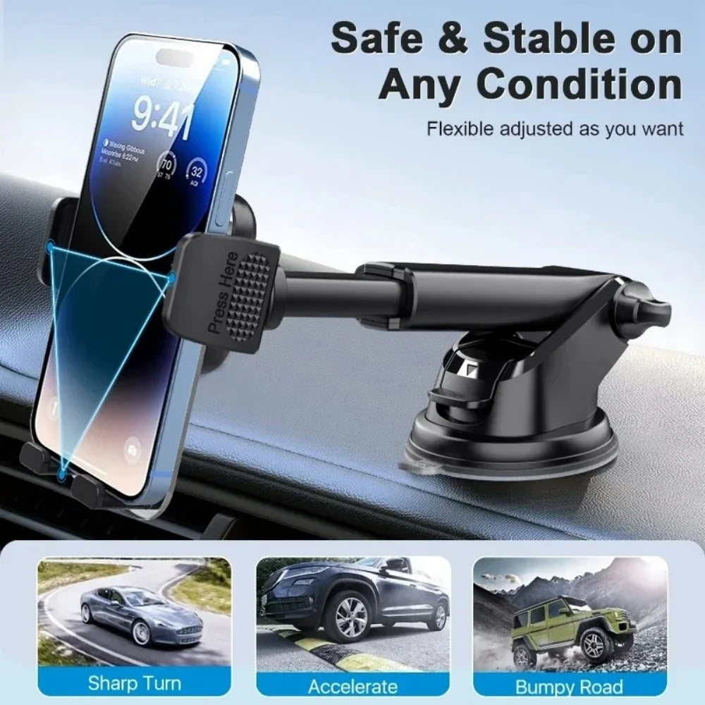 Car Cell Phone Holder 4.7-7 Inch Acrylic Clip Stand Car Mount for Dashboard Windshield Auto Accessories Support Phone Bracket