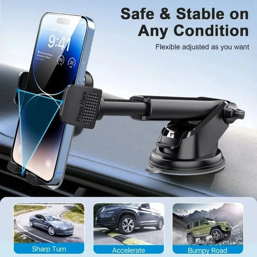 Car Cell Phone Holder 4.7-7 Inch Acrylic Clip Stand Car Mount for Dashboard Windshield Auto Accessories Support Phone Bracket