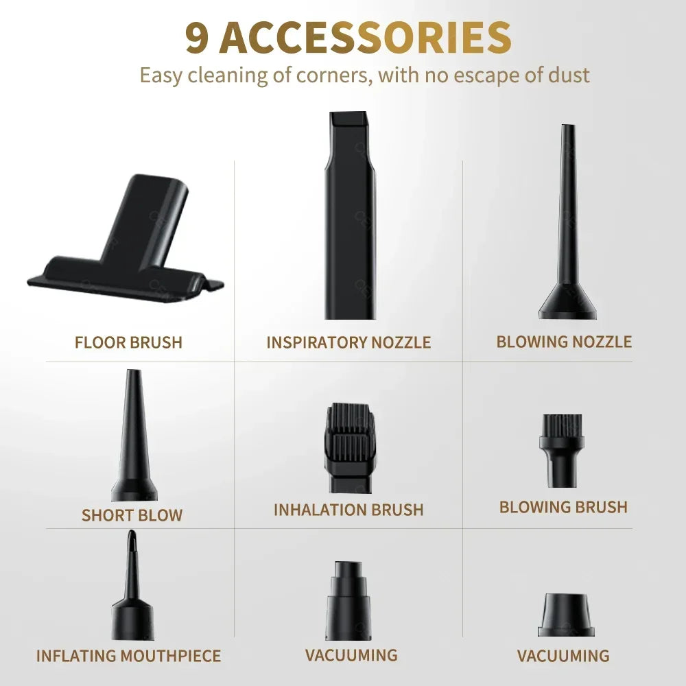 Car Vacuum Cleaner Strong Suction Cordless Wireless Cleaner Portable  HandHeld Vacuum Cleaner Cleaning Machine