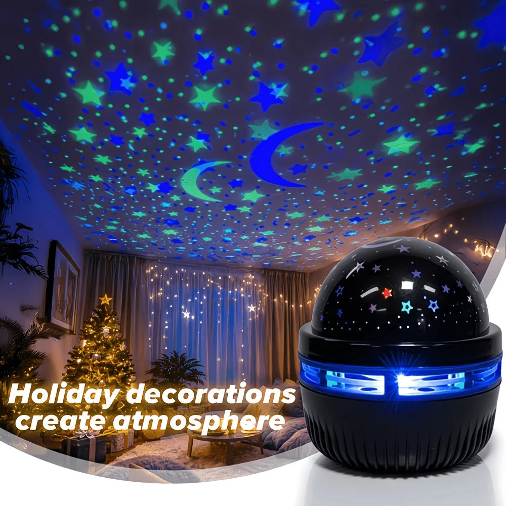 USB Star Moon Projector Night Light Projection Lamp Bedroom Room Lighting Lamp for Home Theater KTV Atmosphere Decor