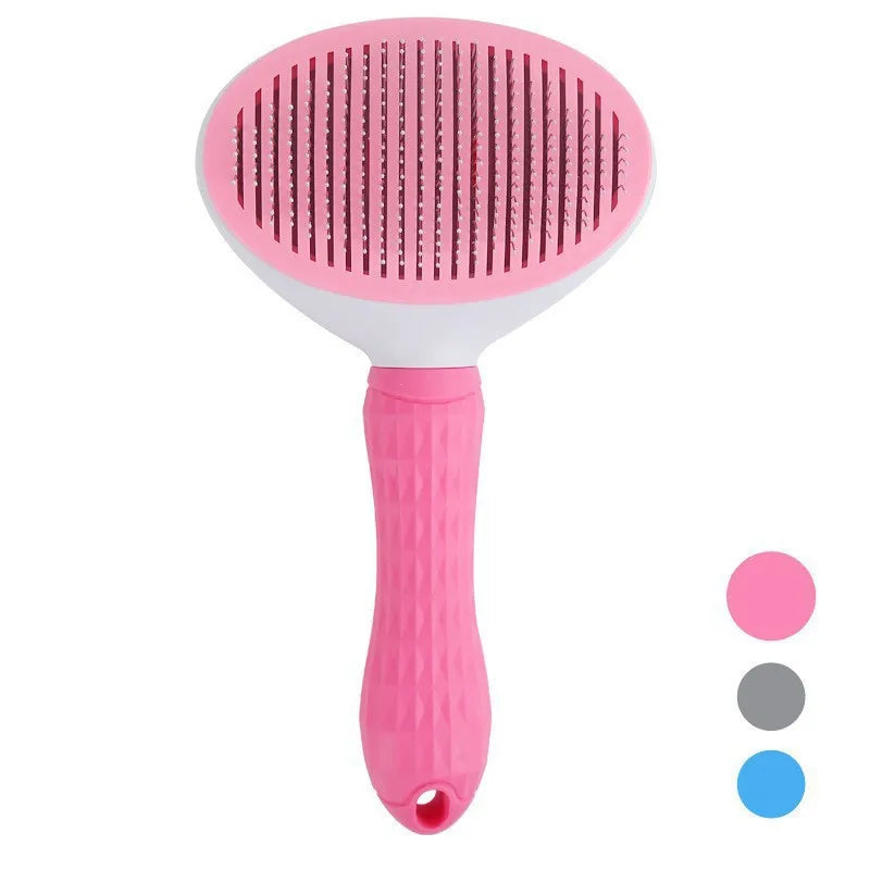 Self Cleaning Pet Hair Remover Brush Dog Cat Grooming Comb Efficient Dematting Tool Removes Loose Fur for Pets Daily Care
