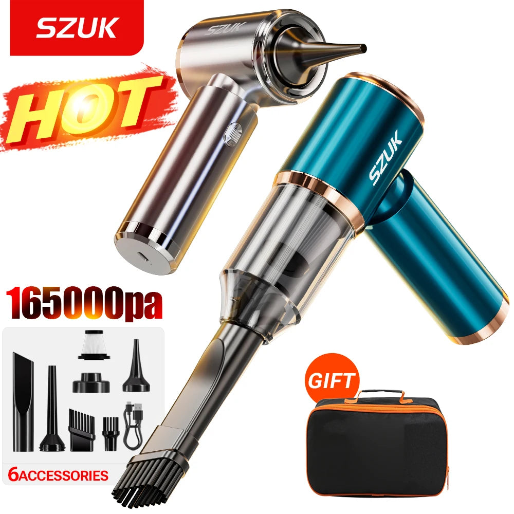 SZUK New Mini Car Vacuum Cleaner 165000Pa Wireless Vacuum Cleaner Powerful Suction Handheld Portable Vacuum Cleaner for Car