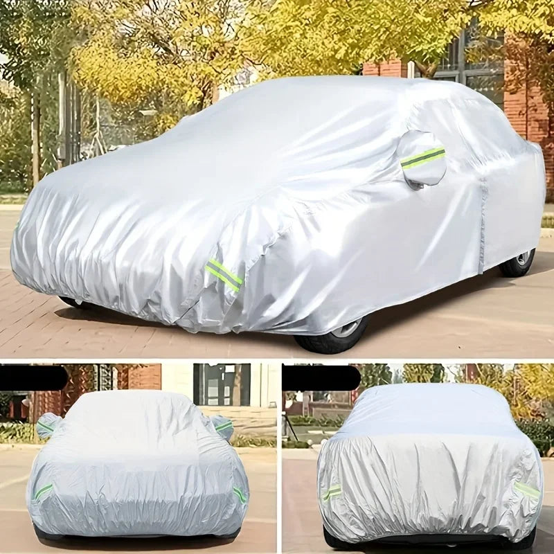 Car Cover Protection Outdoor Exterior Sun Snow UV Winter Summer SUV Sedan Auto Sunshade Dustproof Waterproof Black Silver