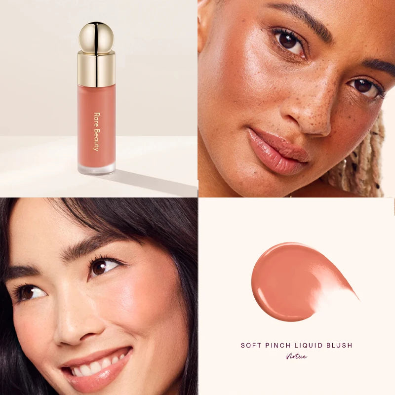 Rare Beauty Soft Pinch Dewy Liquid Blush Lightweight and Smooth Lipstick Long-lasting Gloss Rouge Pearlescent Highlight Makeup