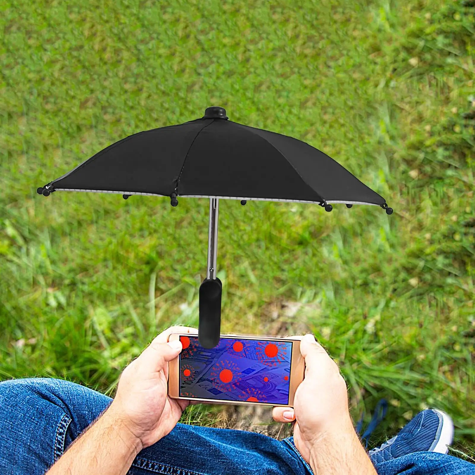 Cell Phone Umbrella Holder with Clip for Sun Shade Cell Phone Umbrella Phone Clip Outdoor Anti-Glare Sunshade Protect Your Phone