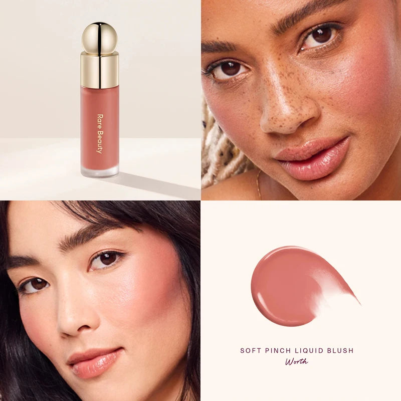 Rare Beauty Soft Pinch Dewy Liquid Blush Lightweight and Smooth Lipstick Long-lasting Gloss Rouge Pearlescent Highlight Makeup