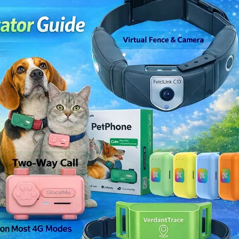 4G Pet GPS Tracker Smart Wearable Collar for Dogs Cats Real-Time GPS Wi-Fi Location Tracking IP67 Waterproof  No subscription