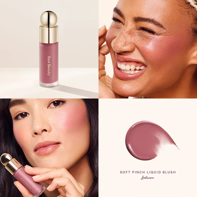 Rare Beauty Soft Pinch Dewy Liquid Blush Lightweight and Smooth Lipstick Long-lasting Gloss Rouge Pearlescent Highlight Makeup