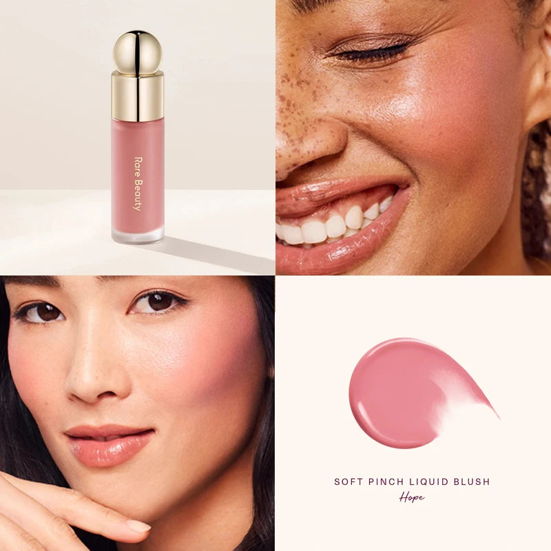 Rare Beauty Soft Pinch Dewy Liquid Blush Lightweight and Smooth Lipstick Long-lasting Gloss Rouge Pearlescent Highlight Makeup