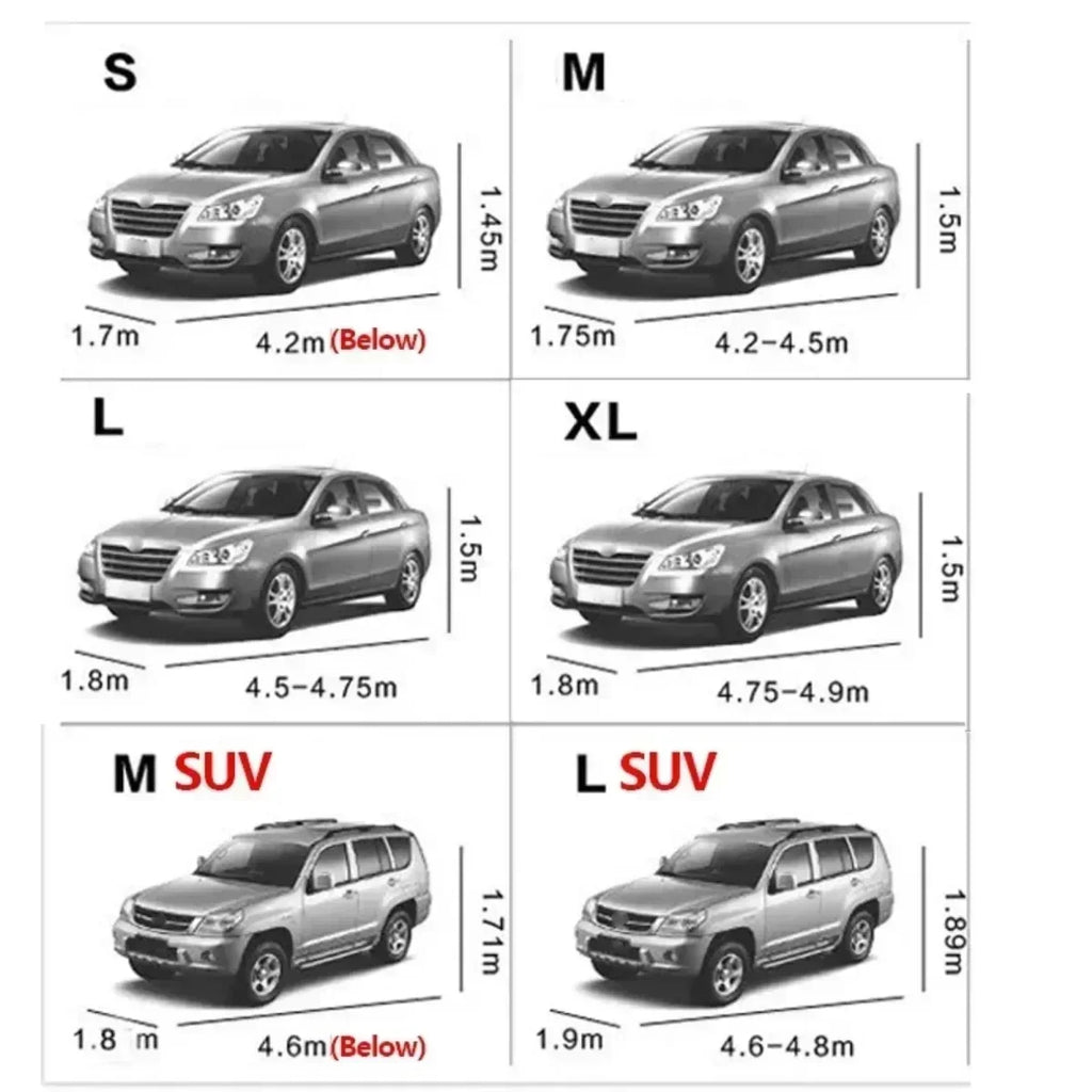 Car Cover Protection Outdoor Exterior Sun Snow UV Winter Summer SUV Sedan Auto Sunshade Dustproof Waterproof Black Silver