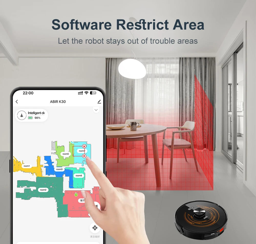 Smart Robot Vacuum Cleaner, Auto-Empty Station, Dual Lidar, 6500PA Suction,Multi-Floor Maping, Smart Home Wet Dry Appliance