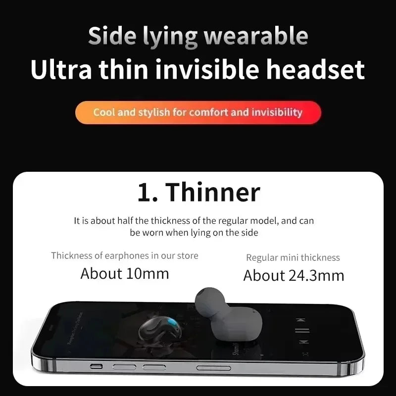 Mini Earpods Wireless Earphone Headphones Noise Reduction Sport Game Sleep Bluetooth 5.3 Earbuds HIFI Stereo Music Headset
