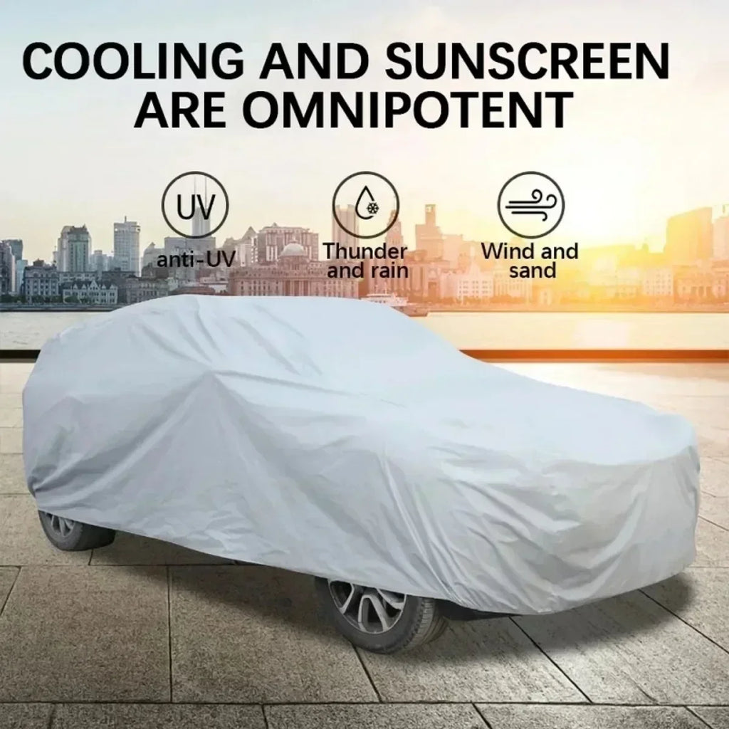 Car Cover Protection Outdoor Exterior Sun Snow UV Winter Summer SUV Sedan Auto Sunshade Dustproof Waterproof Black Silver